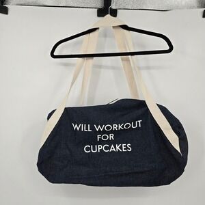 Novelty Gym‎ Bag Will Workout For Cupcakes Tote Travel Duffel